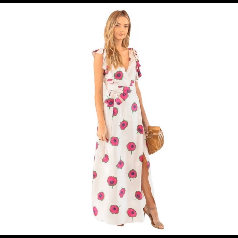 La Double J 100% Italian Silk Maxi Wrap Wedding Guest Dress - Picture 5 of 16